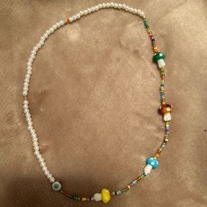 Women’s hand beaded necklace🧿🍄🤍